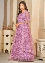 Net Baby Pink Ceremonial Wear Embroidery Work Anarkali Suit